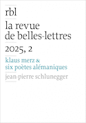 Revue de Belles-Lettres, 2025, 2